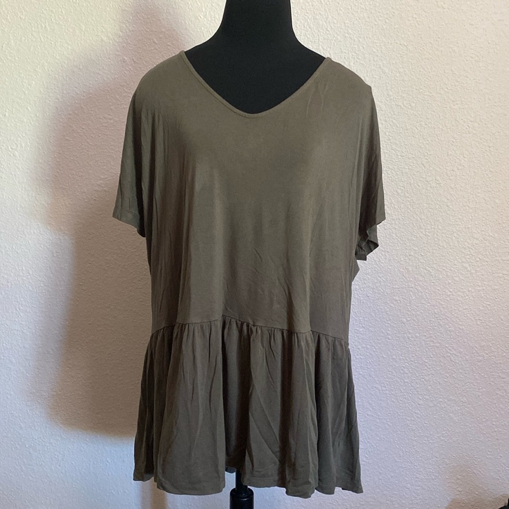 Womens OX 14 Terra & Sky green top